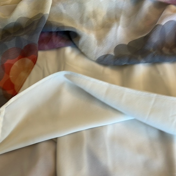 Club Monaco 100% Silk Slip Dress, Size 00,  Cream with Colorful Abstract Print. - Picture 8 of 12